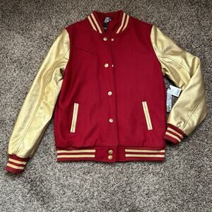 Vintage Sportier Brand Wool Varsity Bomber Jacket Size Medium 1990s